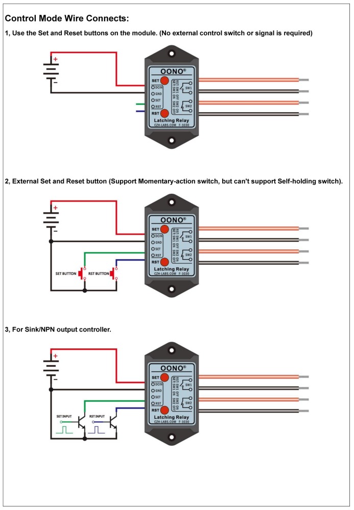 DPST 1NO 1NC 8Amp Latching Relay Module, Version DC5V