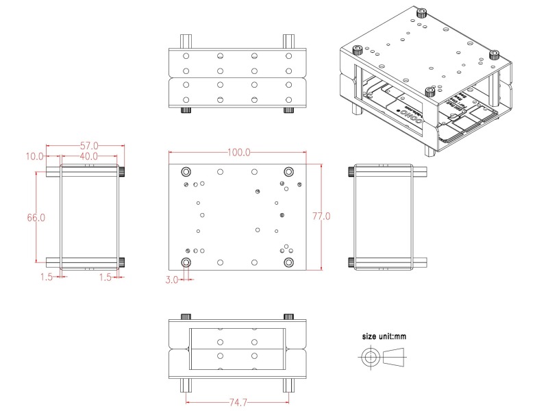 Semi-enclosed Enclosure Kit for Raspberry Pi BeagleBone Arduino UNO Mega