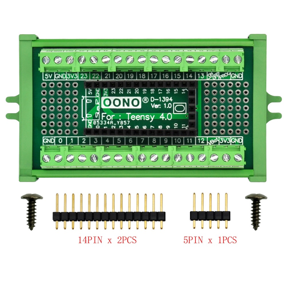 Terminal Block Breakout Board Module for Teensy 4.0, Screw Mount Version
