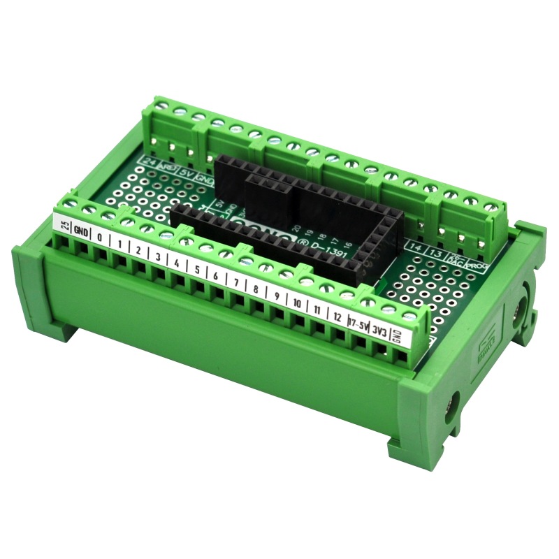 Terminal Block Breakout Board Module for Teensy LC, DIN Rail Mount Version