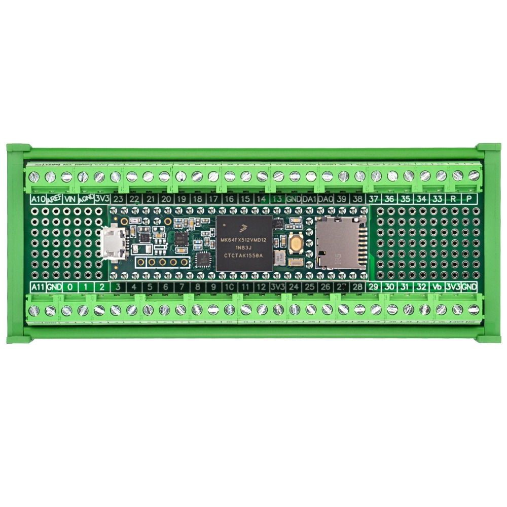 Terminal Block Breakout Board Module for Teensy 3.5/3.6, DIN Rail Mount Version