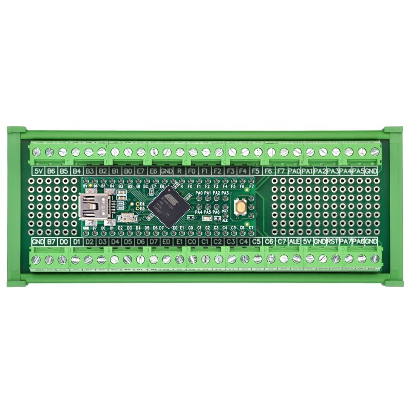 Terminal Block Breakout Board Module for Teensy++ 2.0, DIN Rail Mount Version