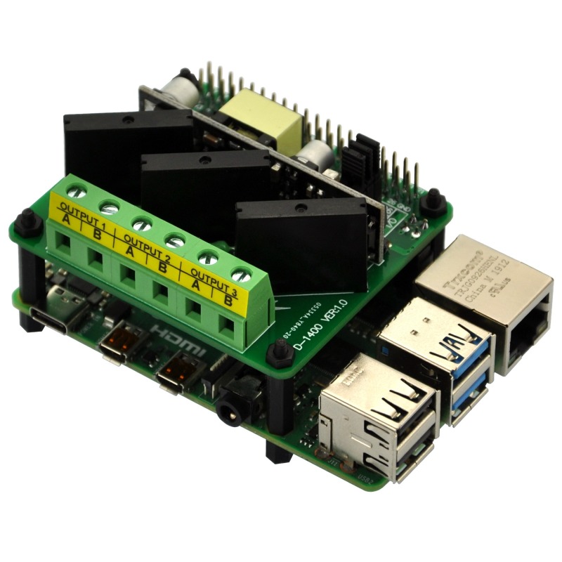 RPi PoE & SSR Solid State Relay Board for Raspberry Pi 3B+ 4B