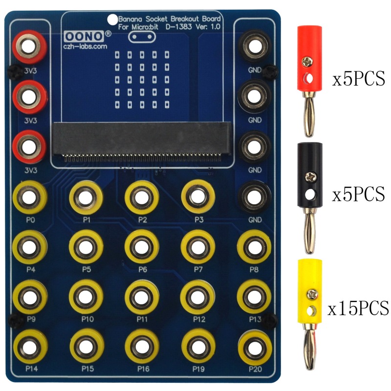 Banana Socket GPIO Breakout Board for Micro:bit Microbit