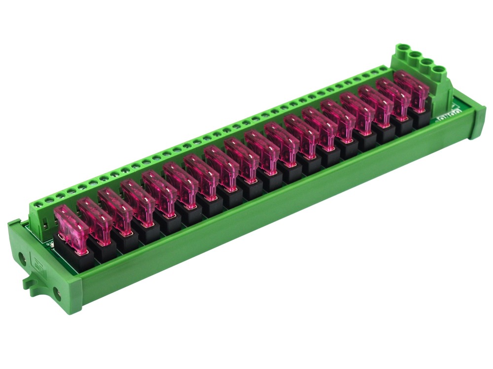 Screw Mount 18 Position DC Power Fuse Distribution Strip Module