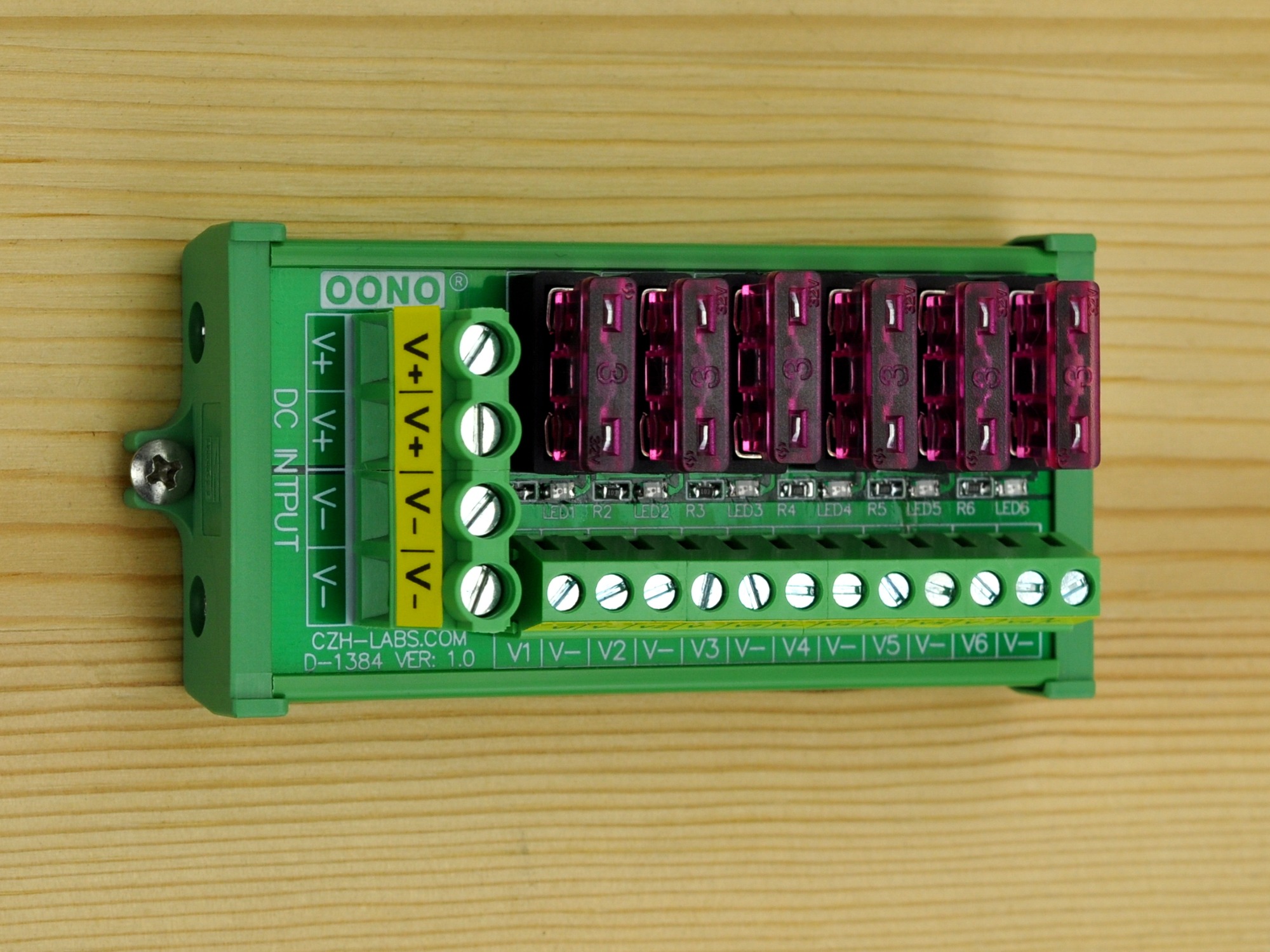 Power Distribution Strip Module Screw Mount 6 Position DC Power Fuse Distribution Strip Module