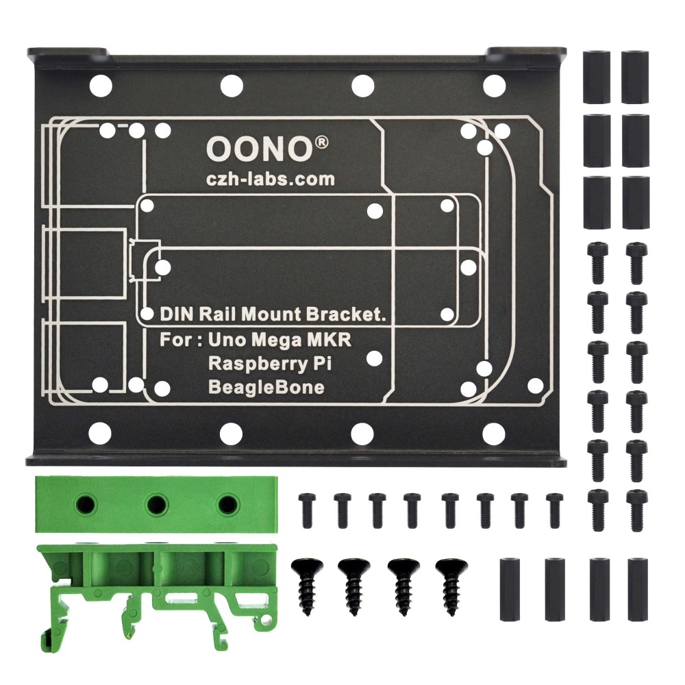 DIN Rail Mount Bracket for Raspberry Pi Arduino Uno Mega Mkr BeagleBone Black
