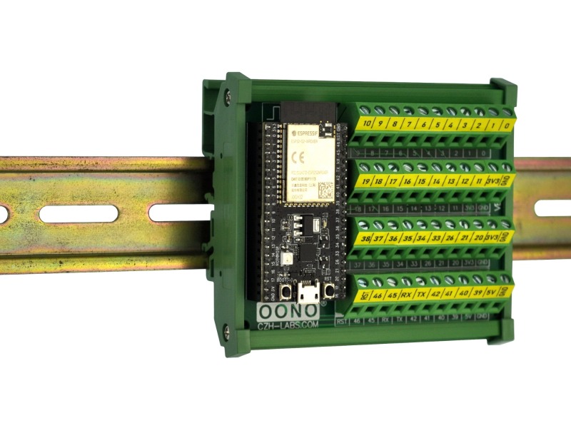 DIN Rail Mount Screw Terminal Block Breakout Module Board for ESP32-S2-Saola-1