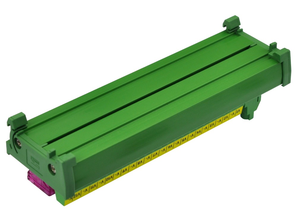 DIN Rail Mount 12 Position DC Power Fuse Distribution Strip Module