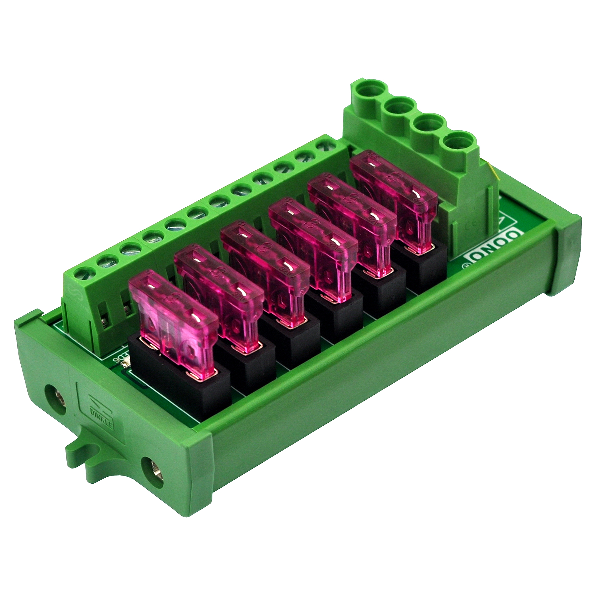 Screw Mount 6 Position DC Power Fuse Distribution Strip Module