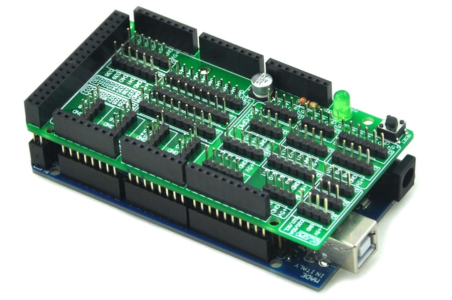 I/O Extension PCB for Arduino MEGA 2560 R3 Board DIY.