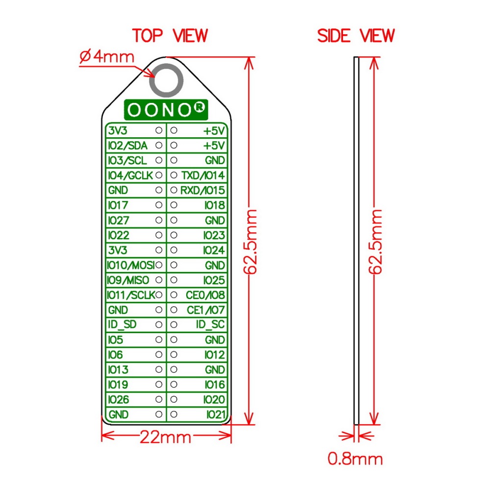 GPIO Name BCM wPi Pinout Reference Card for Raspberry Pi Model A+, B+, Zero, 2, 3, 3B+, 4B