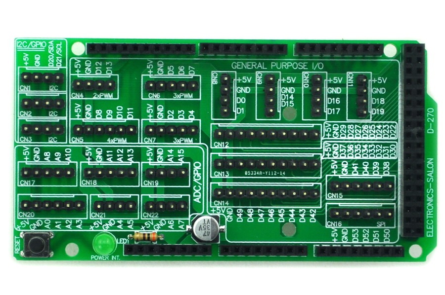 I/O Extension PCB for Arduino MEGA 2560 R3 Board DIY.