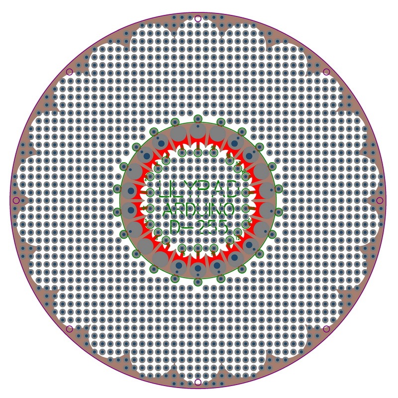 Prototype PCB for LilyPad Arduino Project DIY, D 120mm / 4.72" .