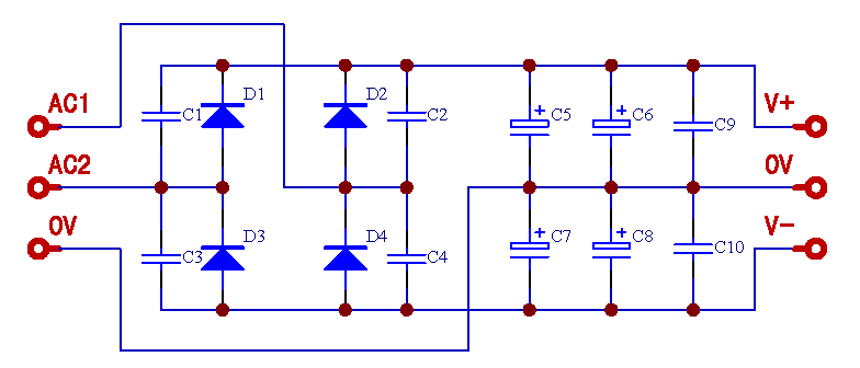 Dual Polarity Power Supply PCB, For Audio AMP.