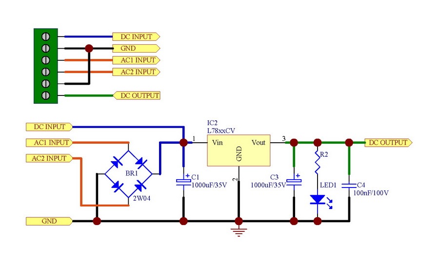 AUDIOWIND 5V DC Positive Voltage Regulator Module Board, Based on 7805.
