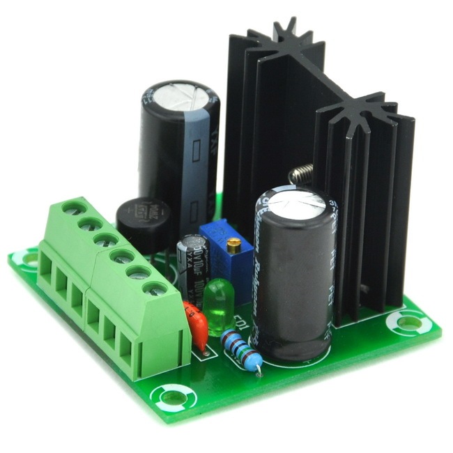 AUDIOWIND DC Positive 1.5~29V Adjustable Voltage Regulator Module, based on LM317 IC.