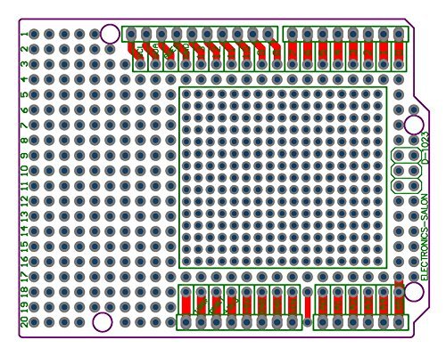 ELECTRONICS-SALON Prototype PCB for Arduino UNO R3 Shield Board DIY, Combo 2mm+2.54mm Pitch.