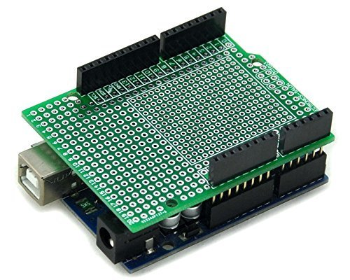 ELECTRONICS-SALON Prototype PCB for Arduino UNO R3 Shield Board DIY, Combo 2mm+2.54mm Pitch.
