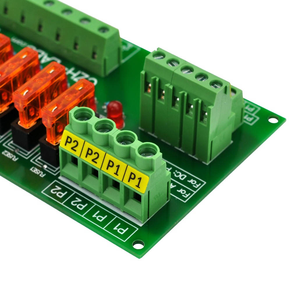 CZH-LABS AC/DC 5~32V Panel Mount 10 Position Power Distribution Fuse Module Board.