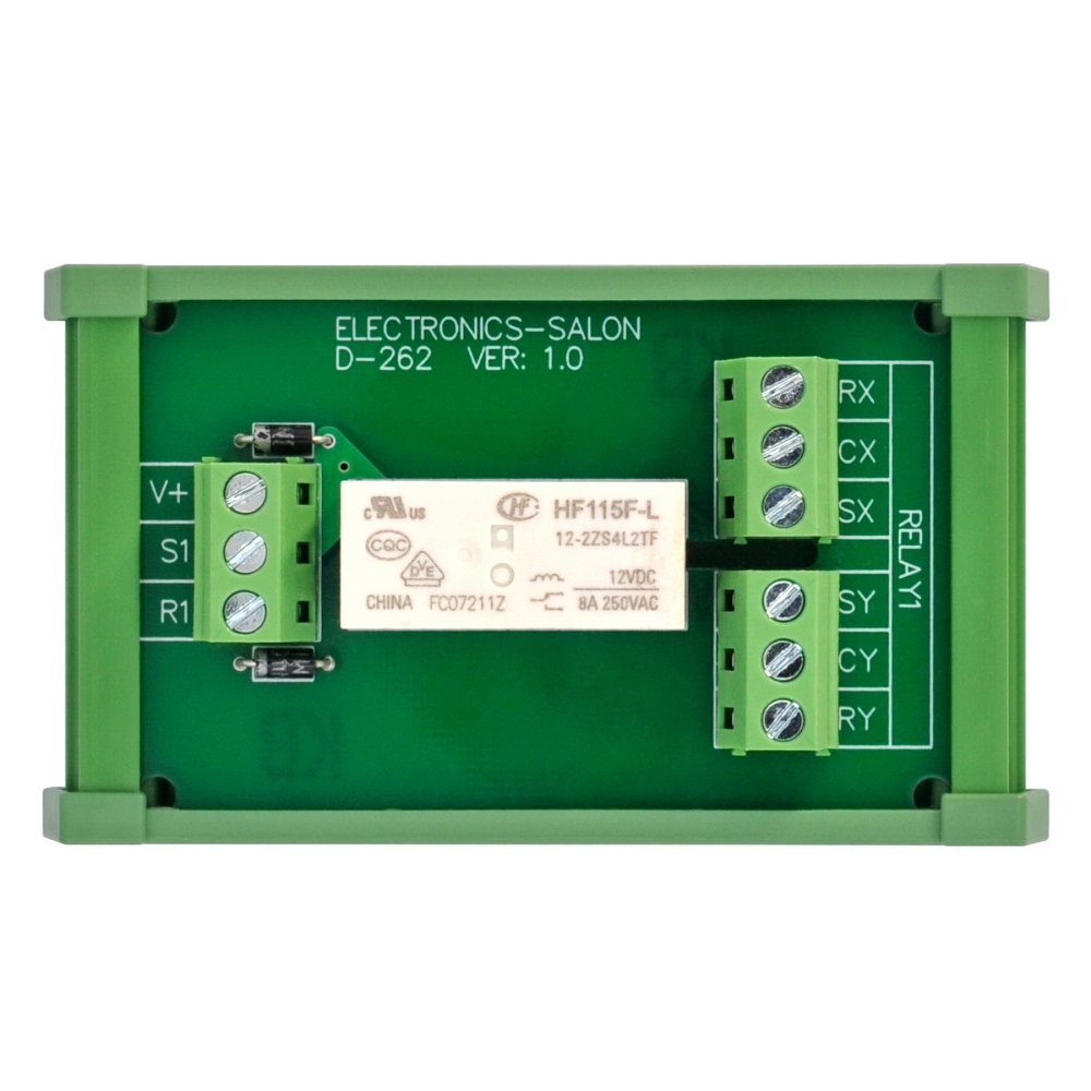 ELECTRONICS-SALON DIN Rail Mount Passive Bistable/Latching DPDT 8A Power Relay Module, 12V Version