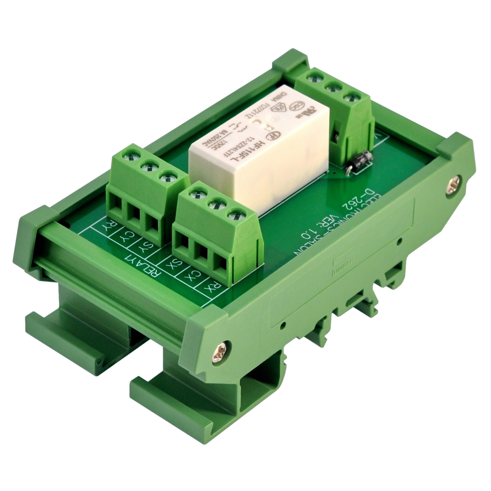 ELECTRONICS-SALON DIN Rail Mount Passive Bistable/Latching DPDT 8A Power Relay Module, 12V Version