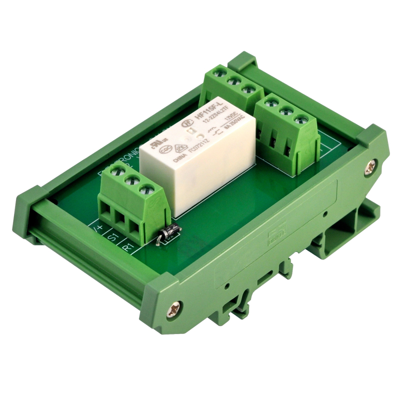 ELECTRONICS-SALON DIN Rail Mount Passive Bistable/Latching DPDT 8A Power Relay Module, 12V Version