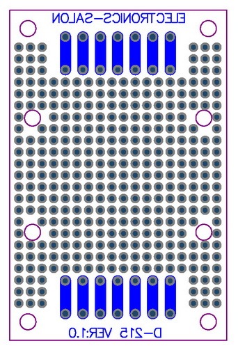 ELECTRONICS-SALON 1PCS Double-Side Prototype PCB,Universal Board, 47.4x72mm.