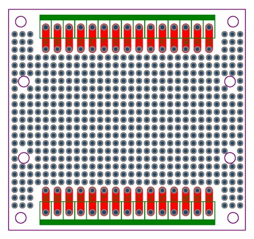 ELECTRONICS-SALON 1PCS Double-Side Prototype PCB,Universal Board, 77.4x72mm.