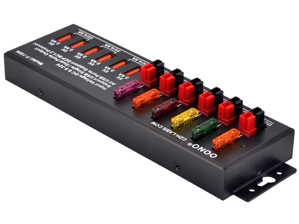 40Amp DC Power Splitter Distribution Module, 5 Powerpole Ports and 6 USB Ports Output, OONO F-1066