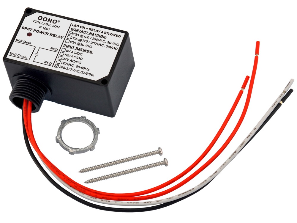 AC 240V SPST Power Relay Module, 10Amp 250Vac/30Vdc, Plastic Enclosure and Pre-wired, OONO F-1061