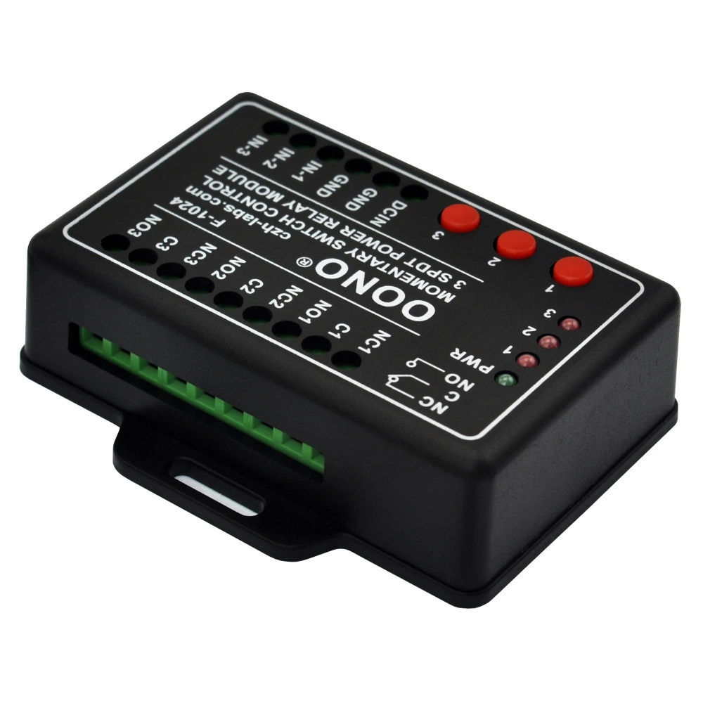 3 Channels Momentary Switch Control SPDT 10Amp Power Relay Module (DC 12V)
