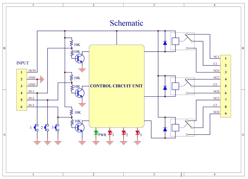 3 Channels Momentary Switch Control SPDT 10Amp Power Relay Module