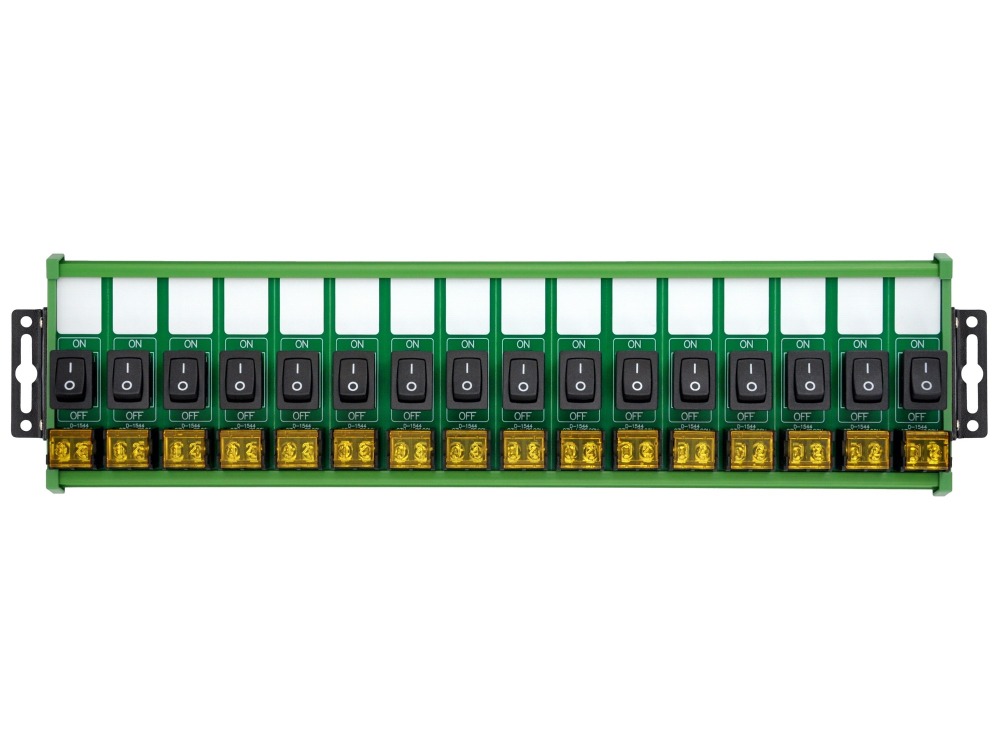 Wall Mount 16 Channel Rocker Switch Module, 10Amp 250VAC / 50VDC