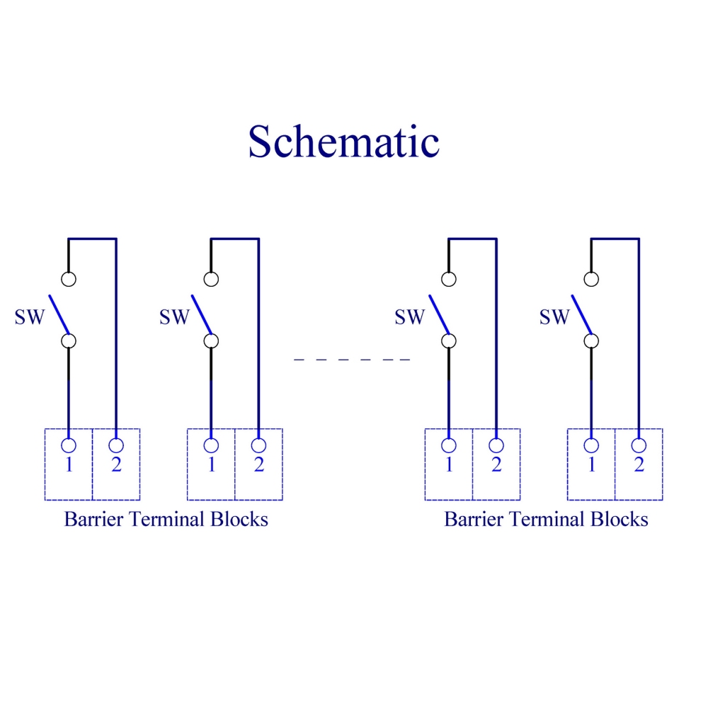 Wall Mount 16 Channel Paddle Rocker Switch Module, 10Amp 250VAC / 50VDC