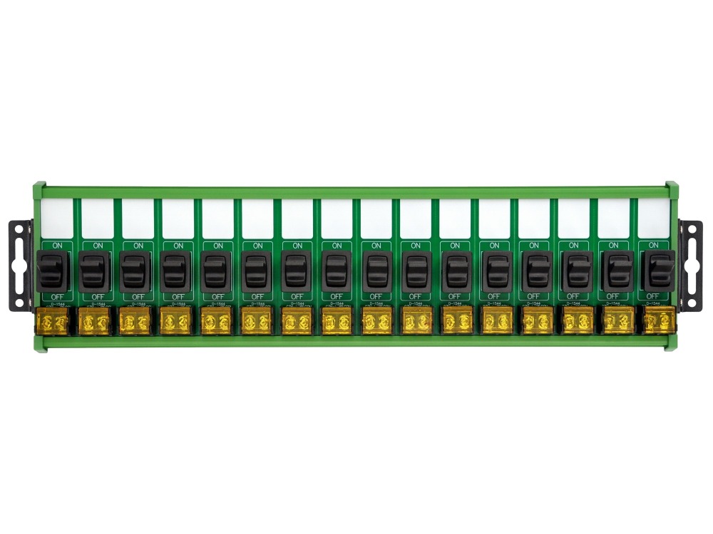 Wall Mount 16 Channel Paddle Rocker Switch Module, 10Amp 250VAC / 50VDC