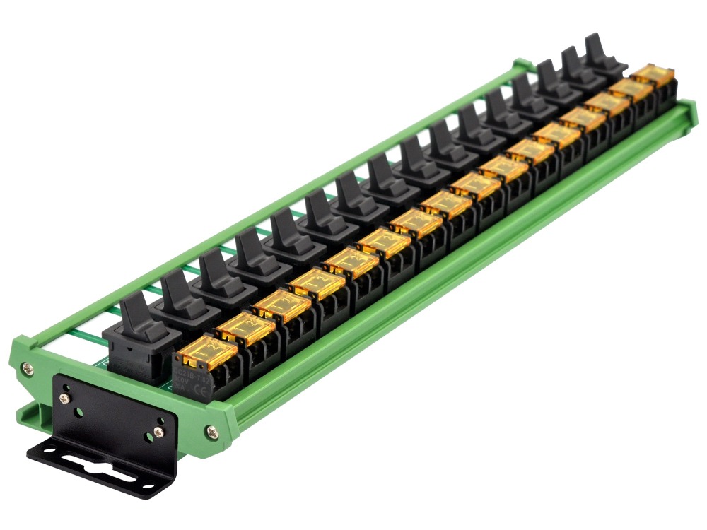 Wall Mount 16 Channel Paddle Rocker Switch Module, 10Amp 250VAC / 50VDC