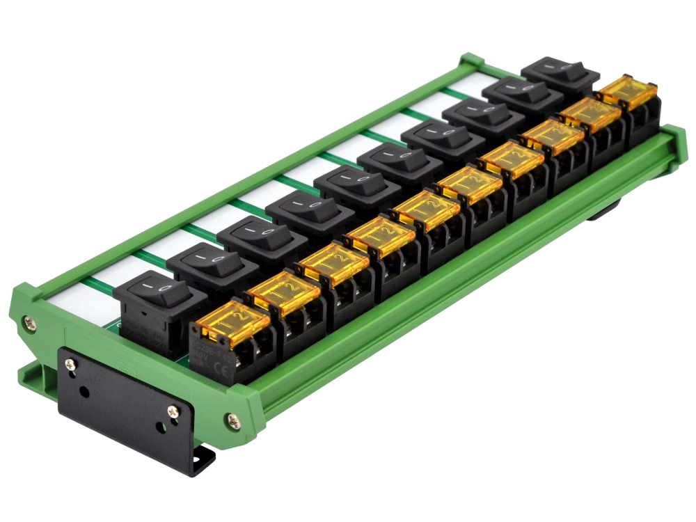 Wall Mount 10 Channel Rocker Switch Module, 10Amp 250VAC / 50VDC