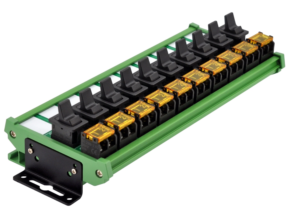 Wall Mount 10 Channel Paddle Rocker Switch Module, 10Amp 250VAC / 50VDC