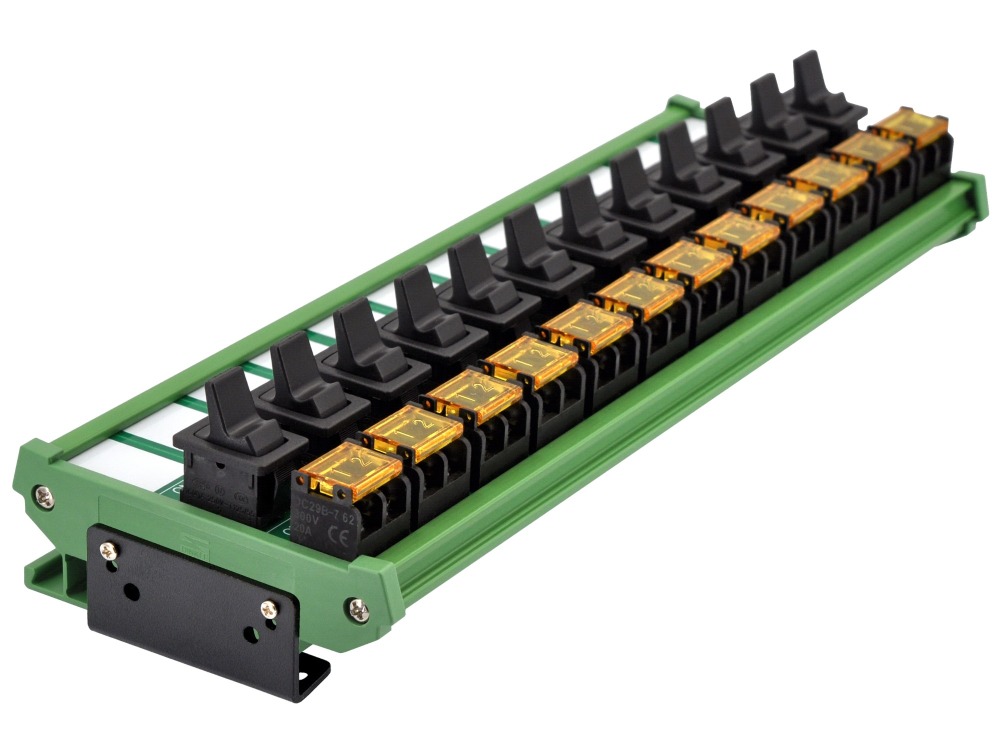 Wall Mount 12 Channel Paddle Rocker Switch Module, 10Amp 250VAC / 50VDC