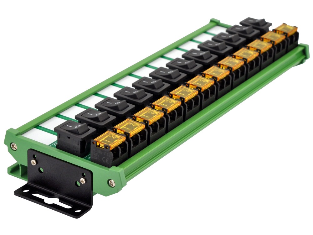 Wall Mount 12 Channel Rocker Switch Module, 10Amp 250VAC / 50VDC