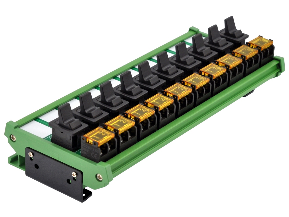 Wall Mount 10 Channel Paddle Rocker Switch Module, 10Amp 250VAC / 50VDC