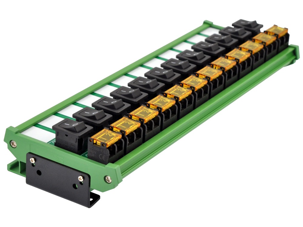 Wall Mount 12 Channel Rocker Switch Module, 10Amp 250VAC / 50VDC