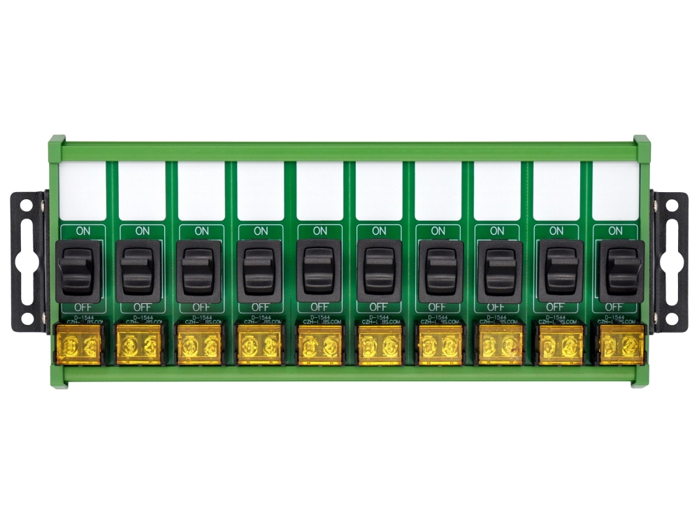 Wall Mount 10 Channel Paddle Rocker Switch Module, 10Amp 250VAC / 50VDC