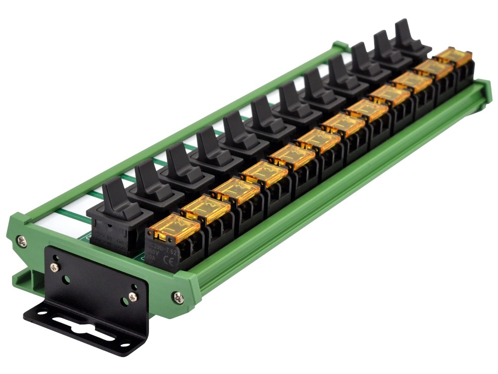Wall Mount 12 Channel Paddle Rocker Switch Module, 10Amp 250VAC / 50VDC