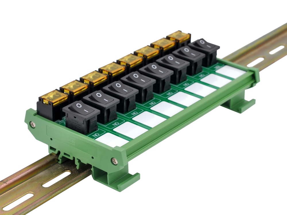 Wall Mount 8 Channel Rocker Switch Module, 10Amp 250VAC / 50VDC