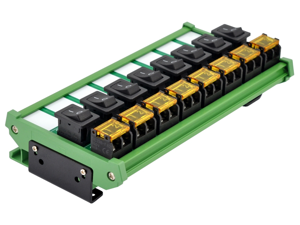 Wall Mount 8 Channel Rocker Switch Module, 10Amp 250VAC / 50VDC