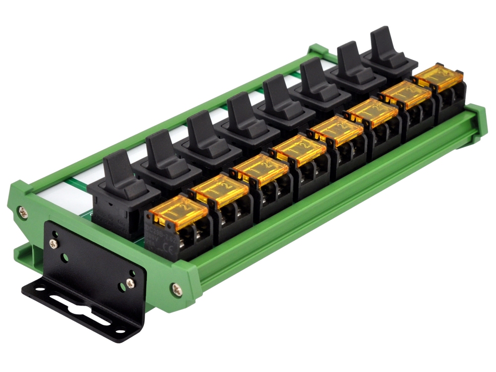Wall Mount 8 Channel Paddle Rocker Switch Module, 10Amp 250VAC / 50VDC