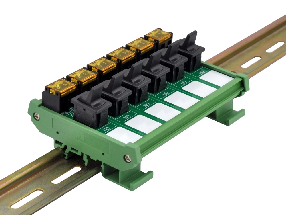 Wall Mount 6 Channel Paddle Rocker Switch Module, 10Amp 250VAC / 50VDC