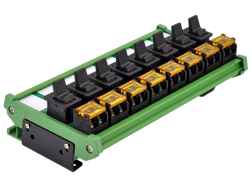 Wall Mount 8 Channel Paddle Rocker Switch Module, 10Amp 250VAC / 50VDC